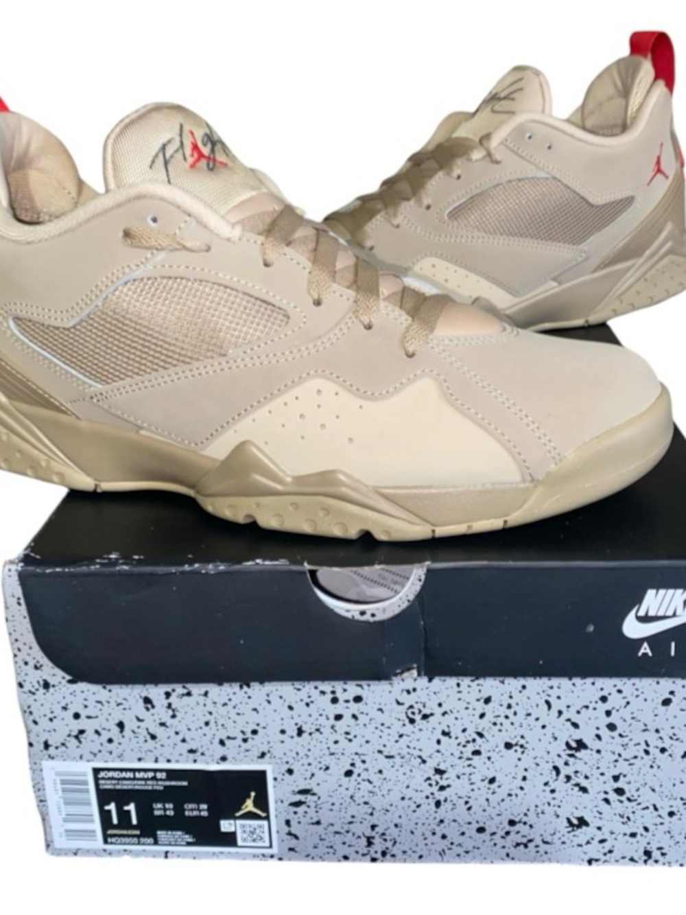 Nike Jordan MVP 92 HQ3950-200 Desert Camo Beige Red Men's Athletic Shoes Size 11